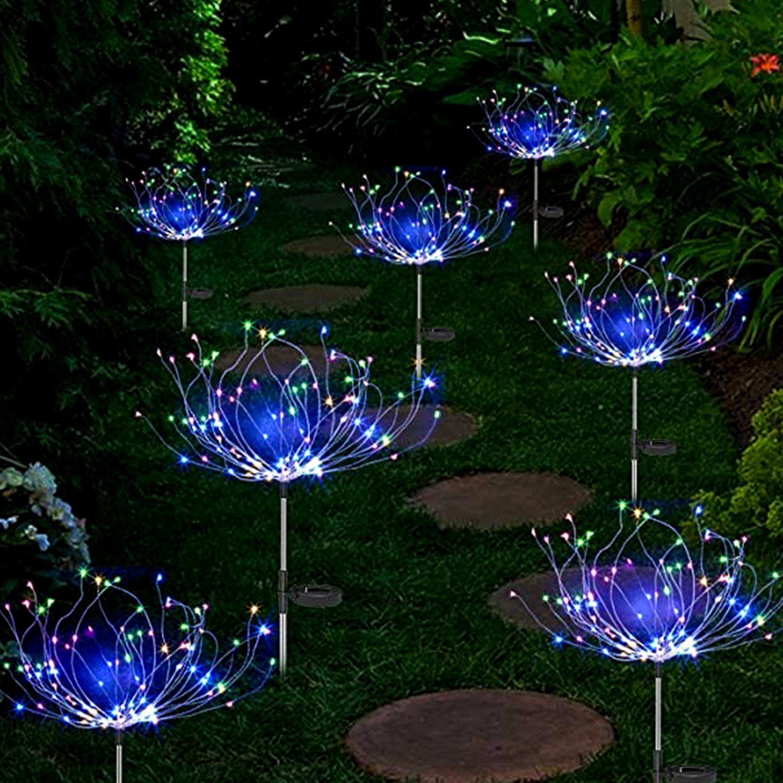 120 LED Solar Firework Lights Garden Decorative Christmas Lighting - Multicolor