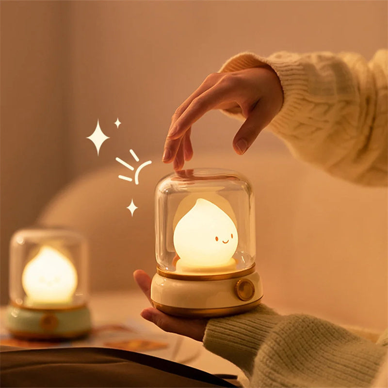 Mini Desktop LED Cute Night Light Creative USB Rechargeable Portable Cartoon Coffee Bar Hotel Bedroom Home Decoration TableLamps