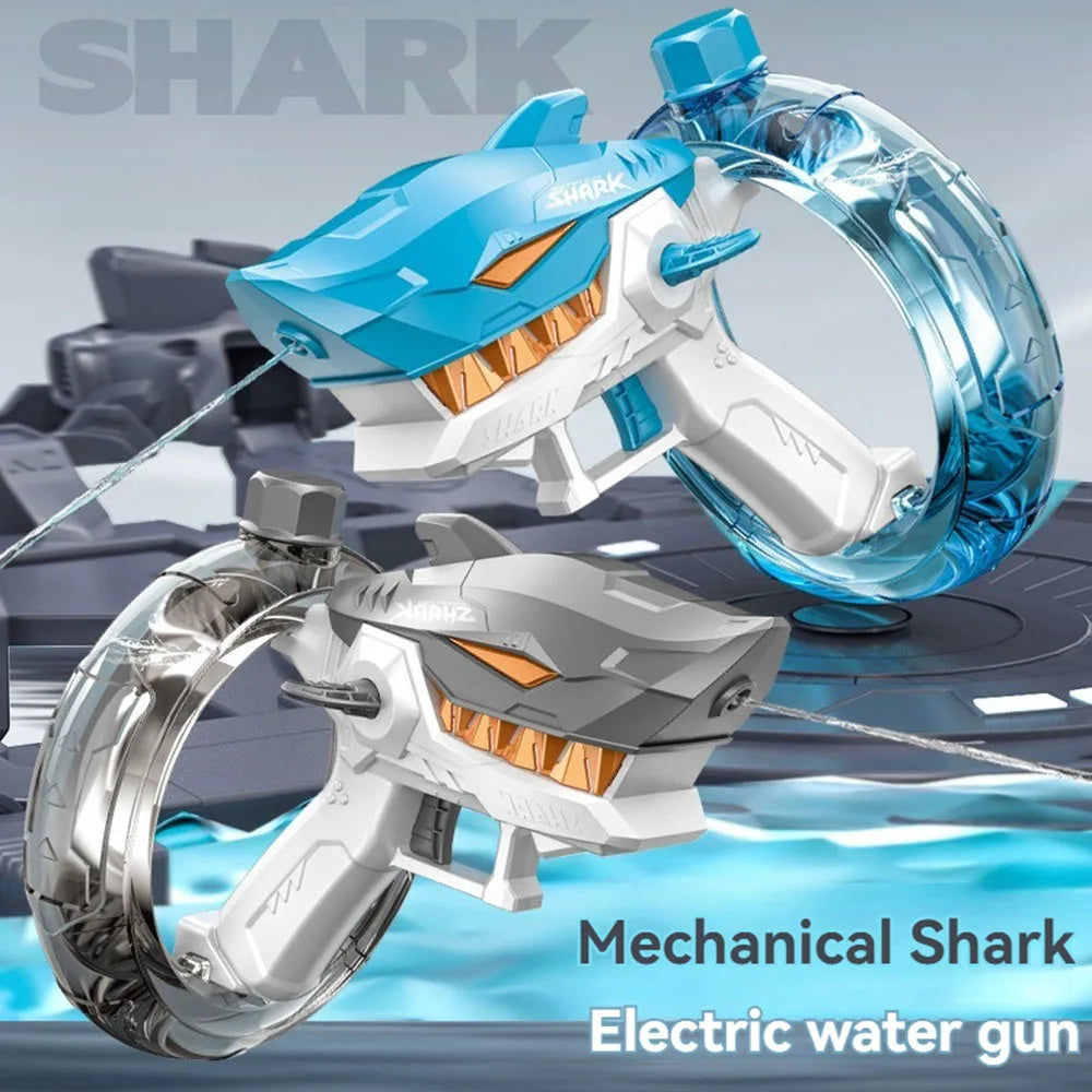 New shark electric water gun toy automatic continuous fire water gun large capacity beach summer children play water toys