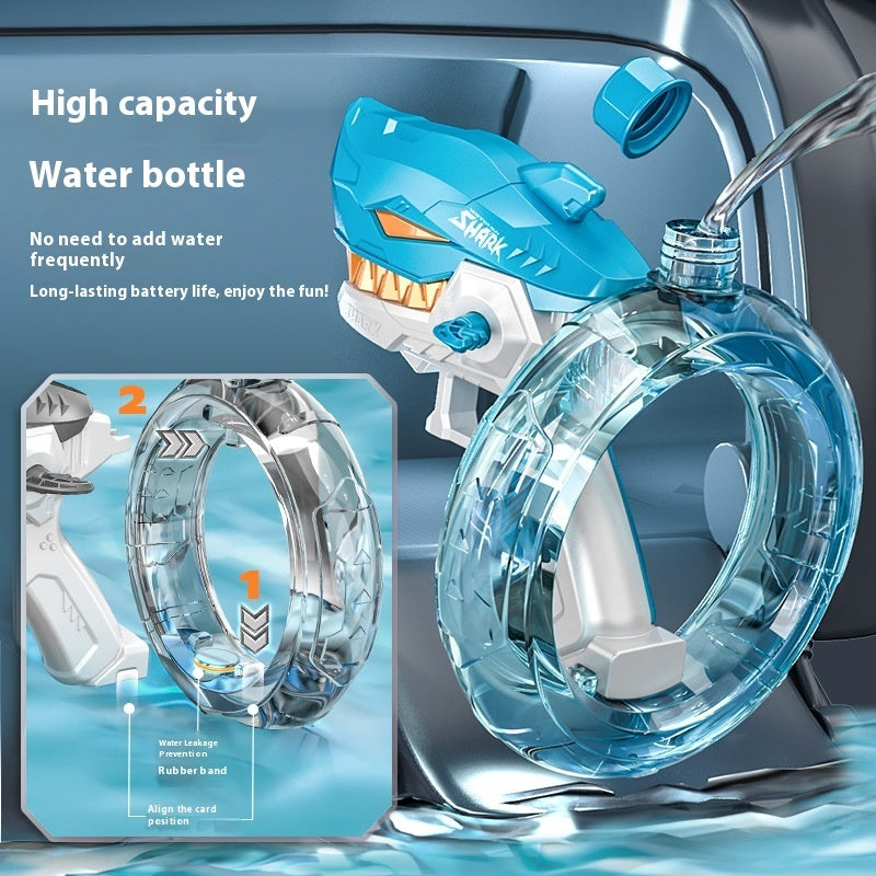 New shark electric water gun toy automatic continuous fire water gun large capacity beach summer children play water toys