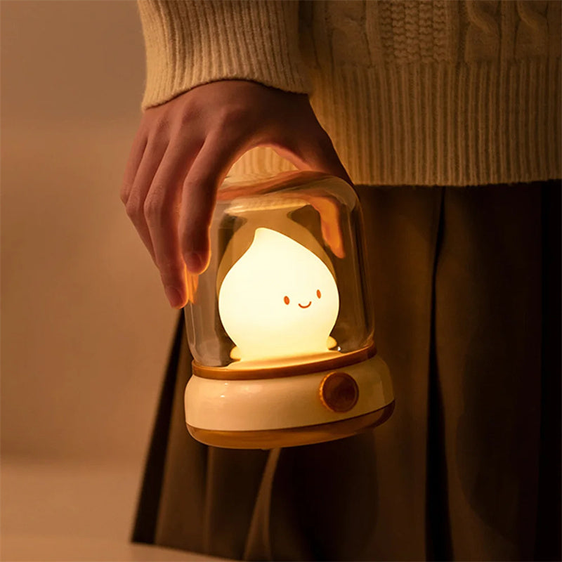 Mini Desktop LED Cute Night Light Creative USB Rechargeable Portable Cartoon Coffee Bar Hotel Bedroom Home Decoration TableLamps