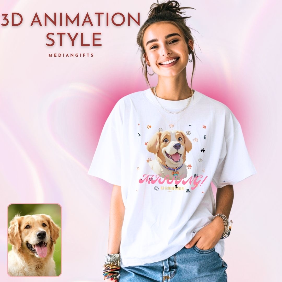 Custom T-Shirt,3D Animation Style,Unisex Garment-Dyed T-shirt,Comfort Colors,Personalized Customization.