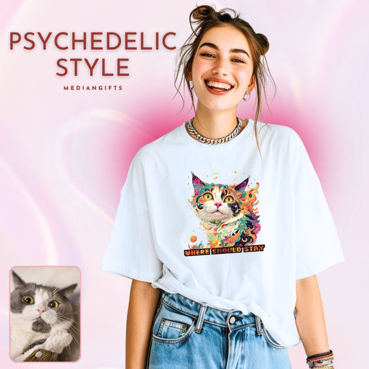 Custom T-Shirt,Psychedelic Style,Unisex Softstyle T-Shirt,Oversize,Comfort Colors,Personalized Customization.