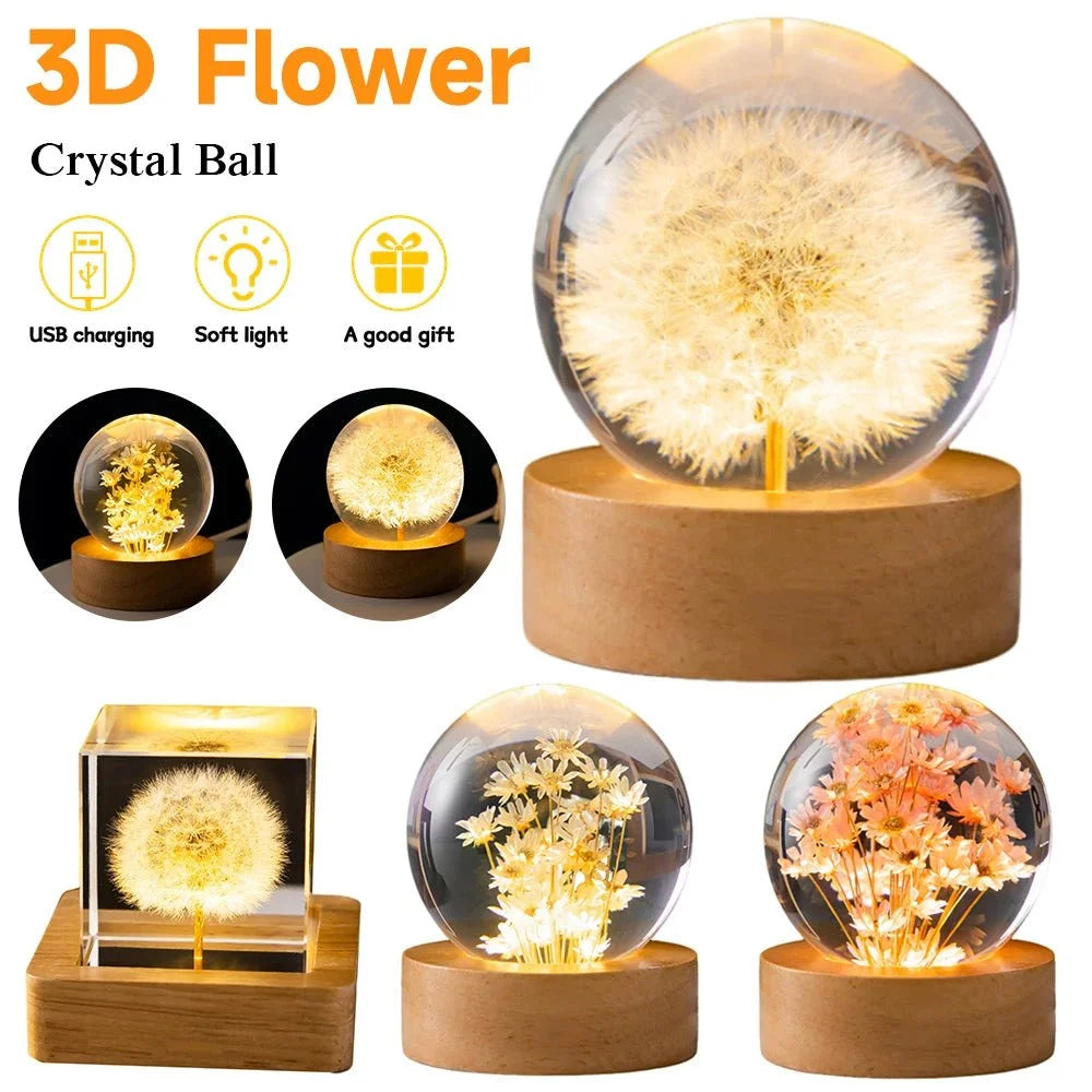 LED Night Crystal Ball Light