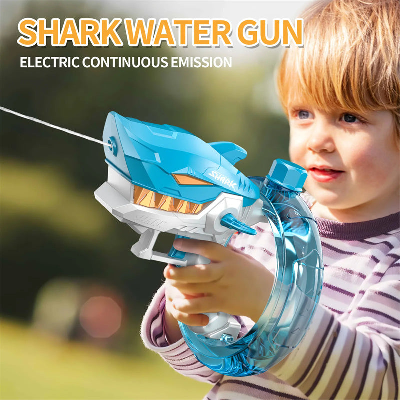 New shark electric water gun toy automatic continuous fire water gun large capacity beach summer children play water toys